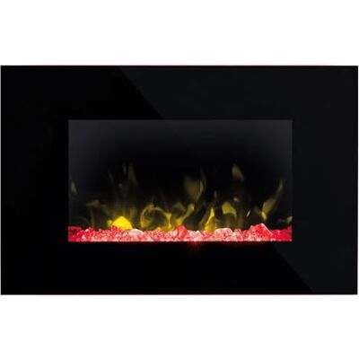 Dimplex Toluca Optiflame Electric Wall Fire, Black Glass Wall Mounting Fire with 4 Colour Themes, Acrylic Crystal Fuel Bed, 2kW Fan Heater with Thermostat, Sleep Timer and Remote Control Dimplex Toluca Optiflame Electric Wall Fire, Black Glass Wall Mounting Fire with 4 Colour Themes, Acrylic Crystal Fuel Bed, 2kW Fan Heater with Thermostat, Sleep Timer and Remote Control
