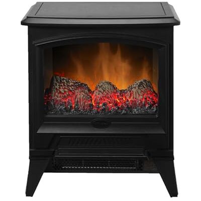 Dimplex Casper Optiflame Electric Stove, Black Freestanding Wood Burner Style Electrical Fire with LED Flame Effect, Ember Fuel Bed, 2kW Fan Heater And A Choice Of 1000 or 2000 Watt Heat Settings Dimplex Casper Optiflame Electric Stove, Black Freestanding Wood Burner Style Electrical Fire with LED Flame Effect, Ember Fuel Bed, 2kW Fan Heater And A Choice Of 1000 or 2000 Watt Heat Settings