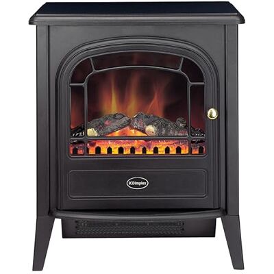Dimplex Club Optiflame Electric Stove, Black Freestanding Electric Fire with Artificial Logs, LED Flame Effect, 2kW Fan Heater, 1000/2000 Watt Heat Settings and Remote Control Dimplex Club Optiflame Electric Stove, Black Freestanding Electric Fire with Artificial Logs, LED Flame Effect, 2kW Fan Heater, 1000/2000 Watt Heat Settings and Remote Control