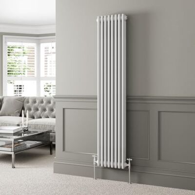 Park Lane - Traditional Vertical Colosseum Triple Bar Column - White - 1800x380mm - Radiator Park Lane - Traditional Vertical Colosseum Triple Bar Column - White - 1800x380mm - Radiator