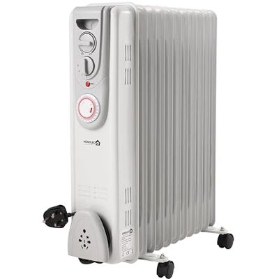 HOMILEC Oil Filled Radiator Heater, 11 Fin, 2500W Portable Electric Heater with 3 Power Settings, Adjustable Temperature Control, 24 Hour Timer, Thermal Safety Cut Off HOMILEC Oil Filled Radiator Heater, 11 Fin, 2500W Portable Electric Heater with 3 Power Settings, Adjustable Temperature Control, 24 Hour Timer, Thermal Safety Cut Off