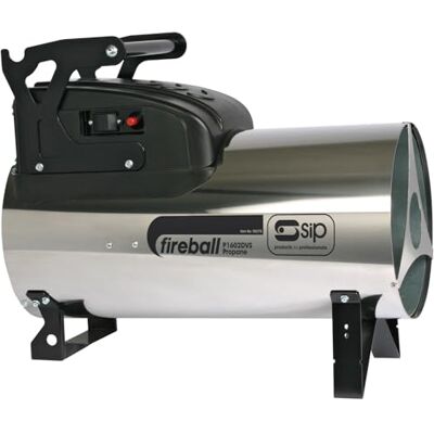 SIP FIREBALL 1602DV Propane Gas Space Heater, Electric 230V / 110V Dual Voltage, 46.9kW / 160,000 BTU/hr, 37,927ft³ Heating Area SIP FIREBALL 1602DV Propane Gas Space Heater, Electric 230V / 110V Dual Voltage, 46.9kW / 160,000 BTU/hr, 37,927ft³ Heating Area