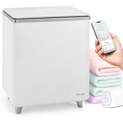SereneLife WiFi Towel Warmer Bucket – Large Capacity Electric Blanket Warmer & Towel Heater, 20–60 Min Timer, Holds 2 Towels, Compact Design, Silver Finish SereneLife WiFi Towel Warmer Bucket – Large Capacity Electric Blanket Warmer & Towel Heater, 20–60 Min Timer, Holds 2 Towels, Compact Design, Silver Finish