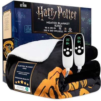 Get Trend Harry Potter Electric Blanket 230x265cm, King Size Soft & Luxurious Sherpa Fleece Heated Blanket, 9 Heat Settings & 12-Hour Auto-Off Timer (Black Harry Potter, King UK) Get Trend Harry Potter Electric Blanket 230x265cm, King Size Soft & Luxurious Sherpa Fleece Heated Blanket, 9 Heat Settings & 12-Hour Auto-Off Timer (Black Harry Potter, King UK)