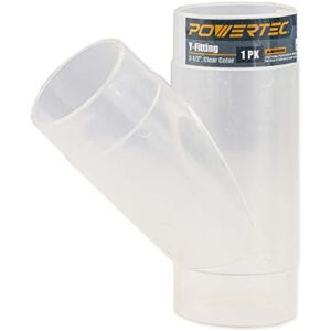 POWERTEC 70228 2-1/2 Inch Y-Fitting Dust Collection Hose Connector, Clear Color POWERTEC 70228 2-1/2 Inch Y-Fitting Dust Collection Hose Connector, Clear Color