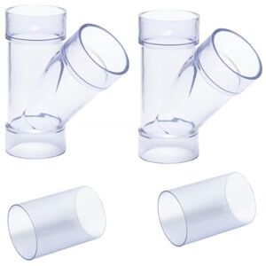 POWERTEC 70320-P2V 2-1/2" ID Y Fitting for OD Pipe or OD Connectors, with Splice for Dust Hose Connection, 2 Sets POWERTEC 70320-P2V 2-1/2" ID Y Fitting for OD Pipe or OD Connectors, with Splice for Dust Hose Connection, 2 Sets