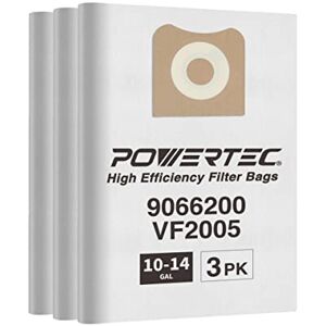 POWERTEC 75024 High Efficiency Filter Bags Replacement for Shop-Vac (9066200) Shop-Vac Bag F 10-14 Gallon Disposable Collection Bag – 3 Pack POWERTEC 75024 High Efficiency Filter Bags Replacement for Shop-Vac (9066200) Shop-Vac Bag F 10-14 Gallon Disposable Collection Bag – 3 Pack