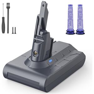 morpilot Replacement Battery for Dyson V7 6500mAh Li-ion Battery for Dyson V7 Vacuum Cleaner Series SV11 Fluffy Motorhead, Animal with 2 Pack Filter morpilot Replacement Battery for Dyson V7 6500mAh Li-ion Battery for Dyson V7 Vacuum Cleaner Series SV11 Fluffy Motorhead, Animal with 2 Pack Filter