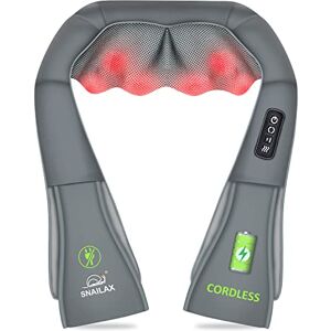 Snailax Cordless Shiatsu Neck Back Massager with Heat, Shoulder Massager, Portable Rechargeable Massagers for Neck and Back Pain Relief, Electric Massager Pillow, Gifts for Women, Men (Grey) Snailax Cordless Shiatsu Neck Back Massager with Heat, Shoulder Massager, Portable Rechargeable Massagers for Neck and Back Pain Relief, Electric Massager Pillow, Gifts for Women, Men (Grey)