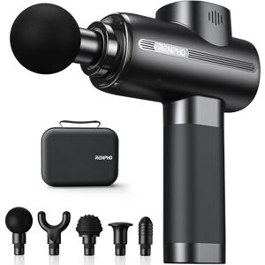 RENPHO Massage Gun Deep Tissue, Muscle Massage Gun 3200 RPM Motor Massager with Type-C Charging and Portable Case, for Home Office Workout Full Body Muscle Massage Relax, Black RENPHO Massage Gun Deep Tissue, Muscle Massage Gun 3200 RPM Motor Massager with Type-C Charging and Portable Case, for Home Office Workout Full Body Muscle Massage Relax, Black