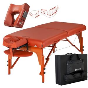 Master Massage Equipment Master Massage 79cm Santana Wider Portable Massage Table W/Bluetooth Ergonomic Music Face Cushion Massage Couch Foldable Beauty Bed Lash Bed Spa Couch, Cinnamon Master Massage Equipment Master Massage 79cm Santana Wider Portable Massage Table W/Bluetooth Ergonomic Music Face Cushion Massage Couch Foldable Beauty Bed Lash Bed Spa Couch, Cinnamon