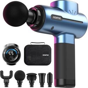 RENPHO Massage Gun, Powerful Message Gun Percussion Muscle Massage Gun Massager with Type-C Charging for Muscle Massage Relax, Blue RENPHO Massage Gun, Powerful Message Gun Percussion Muscle Massage Gun Massager with Type-C Charging for Muscle Massage Relax, Blue