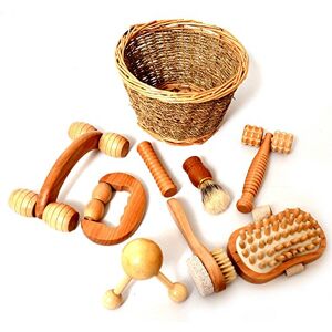 Playlearn 8pcs Birch Wood Massage Tools Set for Body Stress Relief-Wooden Massage Tool Set Rollers Shapes Brushing Presented in Willow Basket for Back Neck Shoulder Arms Legss Playlearn 8pcs Birch Wood Massage Tools Set for Body Stress Relief-Wooden Massage Tool Set Rollers Shapes Brushing Presented in Willow Basket for Back Neck Shoulder Arms Legss