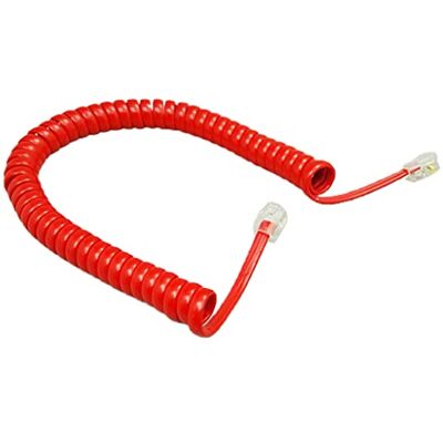LEEINTO Four-core Telephone Handset Cable Cord 6Ft Modular Coiled Telephone Handset Cord Black/Red White Curly 1.85m/pc LEEINTO Four-core Telephone Handset Cable Cord 6Ft Modular Coiled Telephone Handset Cord Black/Red White Curly 1.85m/pc