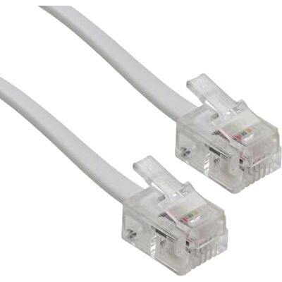 kenable ADSL Broadband Modem Cable RJ11 to RJ11 Phone Socket to Router White 30m kenable ADSL Broadband Modem Cable RJ11 to RJ11 Phone Socket to Router White 30m