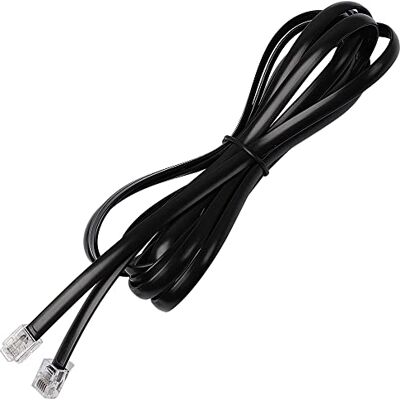 Uxcell sourcing map RJ12 6P6C Telephone Extension Line Wire Cable, 8.4Ft Straight Modular Cable Phone Handset Cord Modular Plug Telephone Line for Analog Phone, Fax, Modems, Black Uxcell sourcing map RJ12 6P6C Telephone Extension Line Wire Cable, 8.4Ft Straight Modular Cable Phone Handset Cord Modular Plug Telephone Line for Analog Phone, Fax, Modems, Black