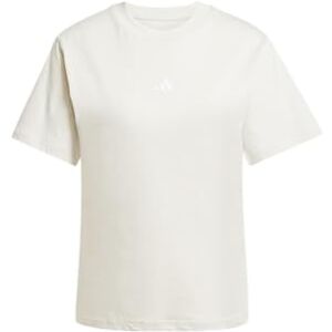 adidas Women's Essentials Small Logo Cotton T-Shirt, Wonder Alumina/White, XL adidas Women's Essentials Small Logo Cotton T-Shirt, Wonder Alumina/White, XL