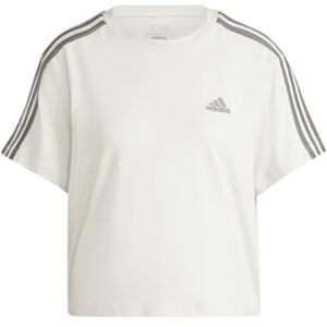 adidas Women's Essentials 3-Stripes Single Jersey Crop Top, Alumina, M adidas Women's Essentials 3-Stripes Single Jersey Crop Top, Alumina, M