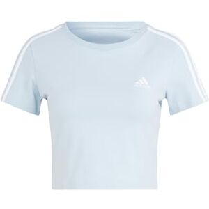 adidas Women's Essentials 3-Stripes Crop Tee, Wonder Blue F23, XL adidas Women's Essentials 3-Stripes Crop Tee, Wonder Blue F23, XL