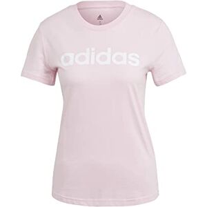 adidas Women's Essentials Slim Logo Tee, Clear Pink/White, XS adidas Women's Essentials Slim Logo Tee, Clear Pink/White, XS