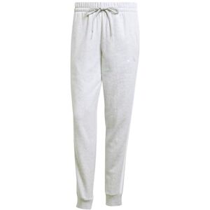 adidas Women's Essentials 3-Stripes Fleece Slim Pants, Light Grey Heather/White, L adidas Women's Essentials 3-Stripes Fleece Slim Pants, Light Grey Heather/White, L