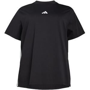 adidas Women's Essentials 3-Stripes Cotton T-Shirt (Plus Size), Black/White, 3XL Plus adidas Women's Essentials 3-Stripes Cotton T-Shirt (Plus Size), Black/White, 3XL Plus