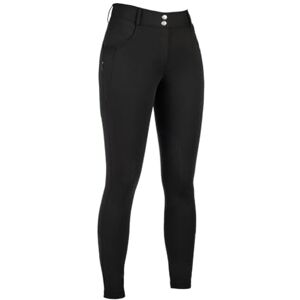 HKM Women's Ari Mid Rise Silicone Knee Patch Riding Breeches, Black, 32 HKM Women's Ari Mid Rise Silicone Knee Patch Riding Breeches, Black, 32