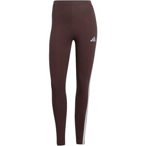 adidas Women's Essentials 3-Stripes Cotton Leggings, Shadow Brown/White, S adidas Women's Essentials 3-Stripes Cotton Leggings, Shadow Brown/White, S