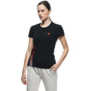 Dainese Logo Lady T-Shirt, Short Sleeve, 100% Cotton, Women, Black/Fluo Red, XL Dainese Logo Lady T-Shirt, Short Sleeve, 100% Cotton, Women, Black/Fluo Red, XL