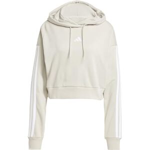adidas Women's ESSENTIALS 3-STRIPES FRENCH TERRY CROPPED HOODIE, wonder alumina/white, XL adidas Women's ESSENTIALS 3-STRIPES FRENCH TERRY CROPPED HOODIE, wonder alumina/white, XL