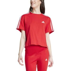 adidas Women's Essentials 3-Stripes Single Jersey Crop Top, Better Scarlet, L adidas Women's Essentials 3-Stripes Single Jersey Crop Top, Better Scarlet, L