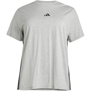adidas Women's Essentials 3-Stripes Cotton T-Shirt (Plus Size), Medium Grey Heather/Black, XXL Plus adidas Women's Essentials 3-Stripes Cotton T-Shirt (Plus Size), Medium Grey Heather/Black, XXL Plus