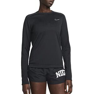 Nike Women's dri-fit-Swoosh-Run Long Sleeve T-Shirt, Black/White, L Nike Women's dri-fit-Swoosh-Run Long Sleeve T-Shirt, Black/White, L