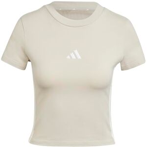 adidas Women's Essentials 3 Stripes Slim Baby T-Shirt, Wonder Alumina/White, L adidas Women's Essentials 3 Stripes Slim Baby T-Shirt, Wonder Alumina/White, L