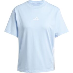 adidas Women's Essentials 3-Stripes Cotton T-Shirt, Glow Blue/White, M adidas Women's Essentials 3-Stripes Cotton T-Shirt, Glow Blue/White, M