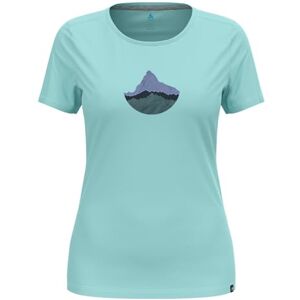 Odlo Women's F-Dry T-Shirt with Mountain Motif, Hiking Shirt Aqua Haze Odlo Women's F-Dry T-Shirt with Mountain Motif, Hiking Shirt Aqua Haze
