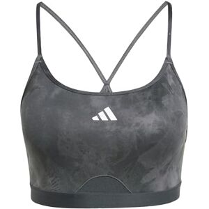 adidas Aeroreact Training Essentials Light Support Tie-Dye Flower-Print Bra - Grey adidas Aeroreact Training Essentials Light Support Tie-Dye Flower-Print Bra - Grey