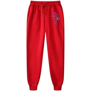 Mothers Day Gifts Joggers for Women Petite January Sales Deals Tracksuit Bottoms Women Large Sizes 8 Straight Leg Joggers for Women Gym Leggings for Women UK Plus Size Red