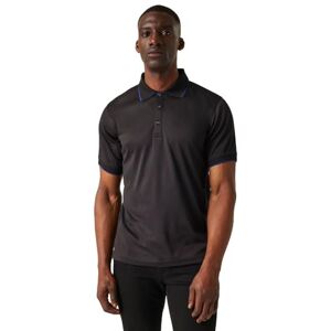 Regatta Professional Mens Navigate Short Sleeved Polo Shirts Black/Blue Regatta Professional Mens Navigate Short Sleeved Polo Shirts Black/Blue