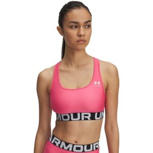 Under Armour Women's Heat Gear Mid Branded, Medium-Support Sports Bra with 4-Way Stretch Material, Gym Bra with Double-Lined Coverage,Super Pink / / White,SM Under Armour Women's Heat Gear Mid Branded, Medium-Support Sports Bra with 4-Way Stretch Material, Gym Bra with Double-Lined Coverage,Super Pink / / White,SM