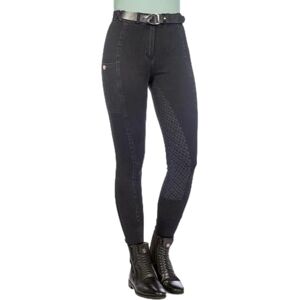 HKM Women's Harbour Island Denim Silicone Full seat Riding Breeches, Black, 24 HKM Women's Harbour Island Denim Silicone Full seat Riding Breeches, Black, 24