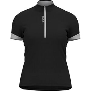 Odlo Women Cycling Jersey with Half Zipper Essentials, Black Silver Grey, S Odlo Women Cycling Jersey with Half Zipper Essentials, Black Silver Grey, S