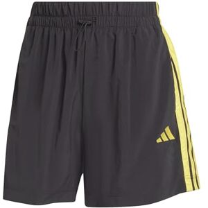 adidas Women's Essentials 3-Stripes Lifestyle Woven Shorts, Black/Hazy Yellow, XL adidas Women's Essentials 3-Stripes Lifestyle Woven Shorts, Black/Hazy Yellow, XL