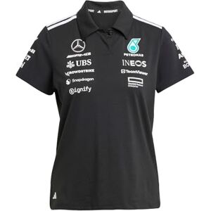 adidas Women's Mercedes AMG Petronas Formula ONE Team Team Polo Black Women, Black/White, XL adidas Women's Mercedes AMG Petronas Formula ONE Team Team Polo Black Women, Black/White, XL