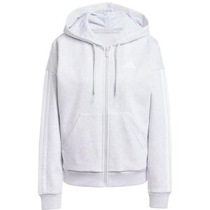 adidas Women's ESSENTIALS 3-STRIPES FULL-ZIP FLEECE HOODIE, light grey heather/white, XL adidas Women's ESSENTIALS 3-STRIPES FULL-ZIP FLEECE HOODIE, light grey heather/white, XL
