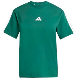 adidas Women's Essentials 3-Stripes Sleeve Cotton T-Shirt, Collegiate Green/White, XL adidas Women's Essentials 3-Stripes Sleeve Cotton T-Shirt, Collegiate Green/White, XL