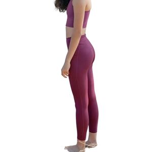 Girlfriend Collective Women's Pocket High-Rise Legging, 7/8, Plum, XXS Girlfriend Collective Women's Pocket High-Rise Legging, 7/8, Plum, XXS