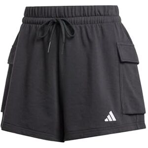 adidas Women's Essentials Small Logo French Terry Cargo Shorts, Black/White, XXL adidas Women's Essentials Small Logo French Terry Cargo Shorts, Black/White, XXL