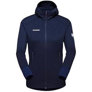 Mammut Taiss Light ML Hooded Jacket Women Fleece and Nylon Midlayer with Zip for Mountain Hiking Marine, XS Mammut Taiss Light ML Hooded Jacket Women Fleece and Nylon Midlayer with Zip for Mountain Hiking Marine, XS