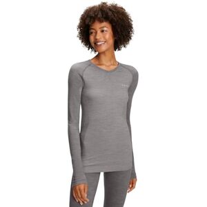 FALKE Women's Wool-Tech Light Round Neck W L/s Sh Functional Yarn Quick Dry 1 Piece Base Layer Top, Grey Grey-Heather 3757, XS FALKE Women's Wool-Tech Light Round Neck W L/s Sh Functional Yarn Quick Dry 1 Piece Base Layer Top, Grey Grey-Heather 3757, XS